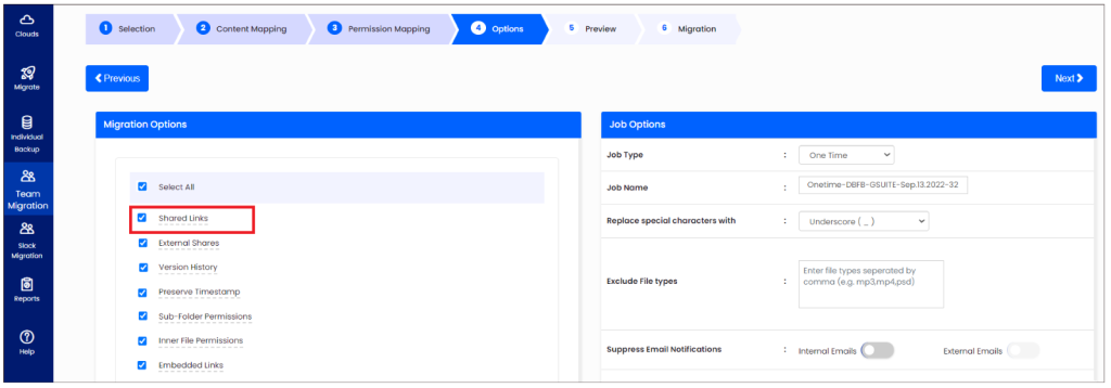 Select Shared Links From Dropbox to Google Drive