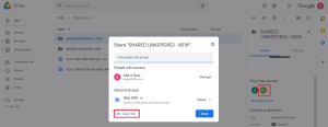 Google Shared drives with the shared link 