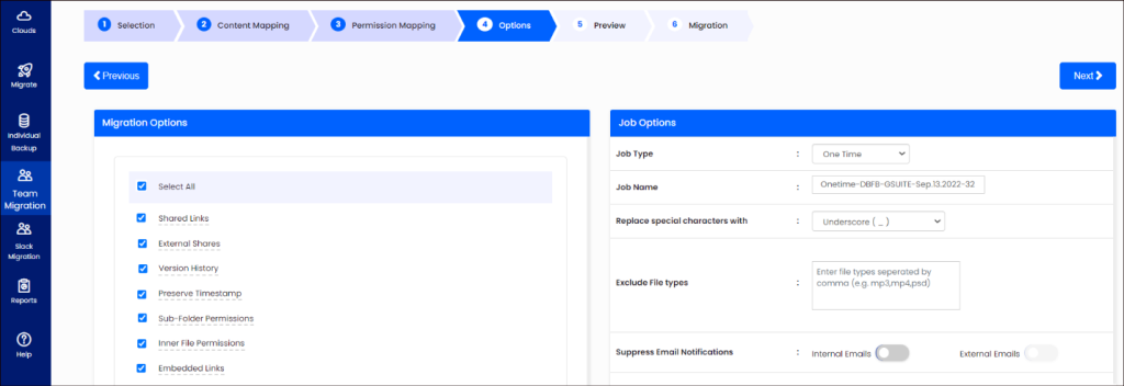 migration options dropbox to google drive