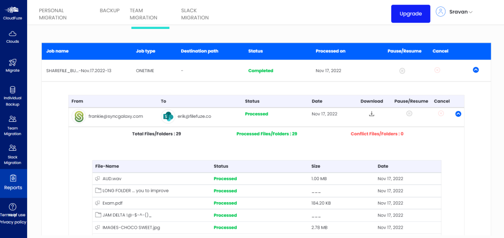 Checking migration progress and reports