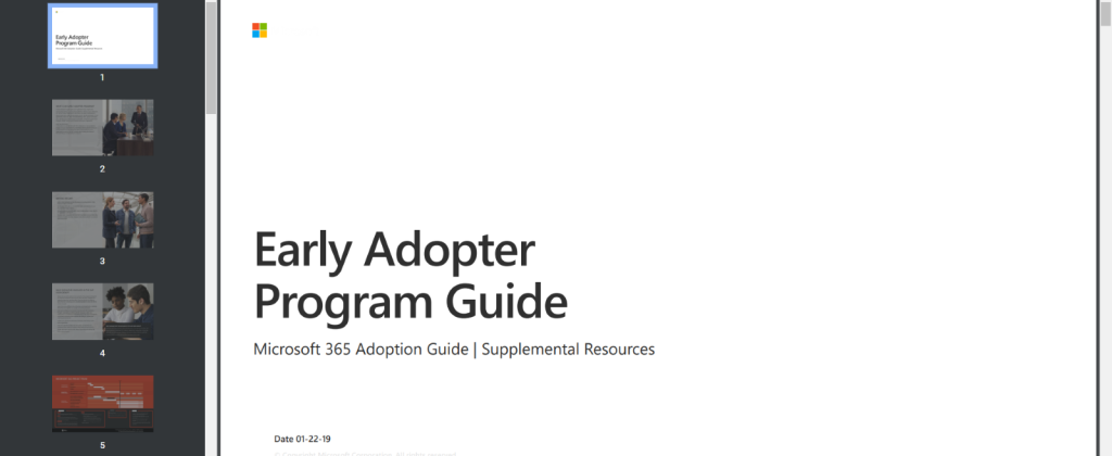 Microsoft Early Adopter Program Guide