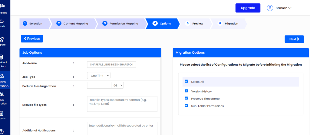 Migration options