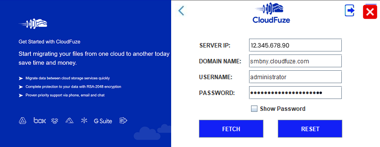 NFS Domain and Admin Credentials