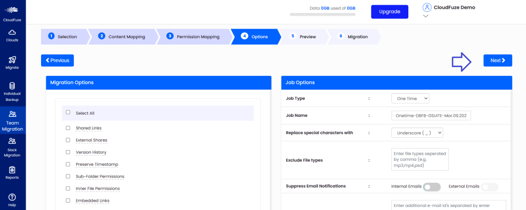 Migration options 