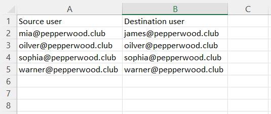 Slack to Teams CSV mapping 