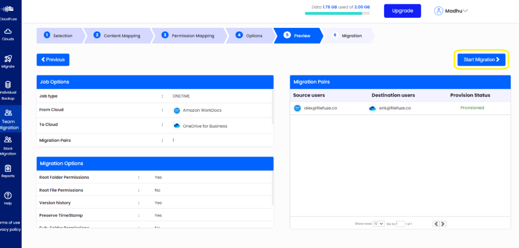 Start Migration