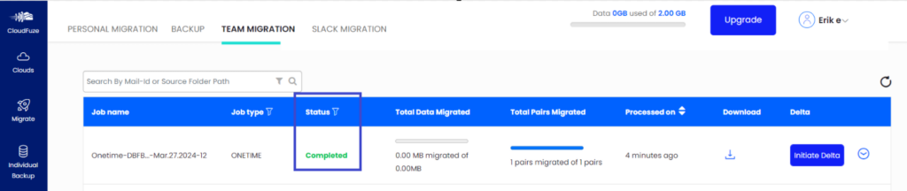 Migration Completed