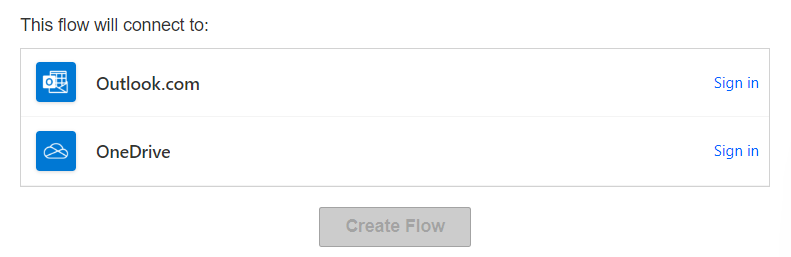  Connect the Flow to OneDrive and Outlook 