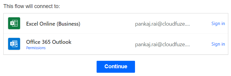 Flow to Outlook and Excel