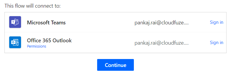 Flow to Microsoft Teams and Outlook 
