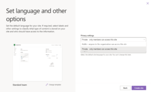 set language and other options