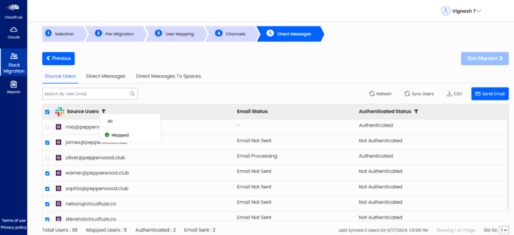 Selecting Specific User Accounts