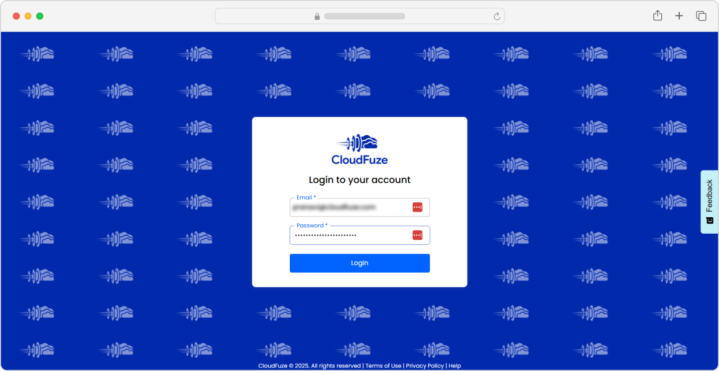 CloudFuze Manager login