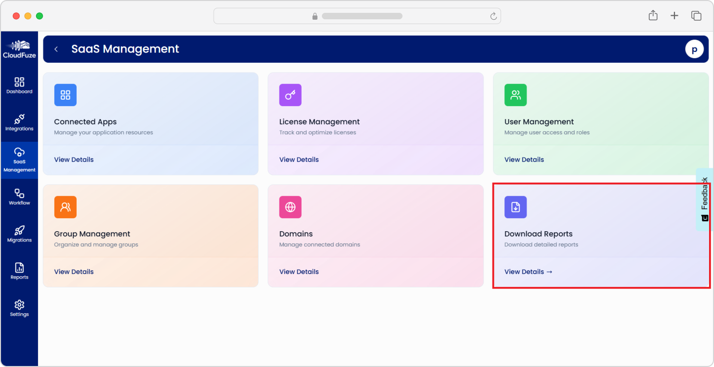 Download SaaS management reports