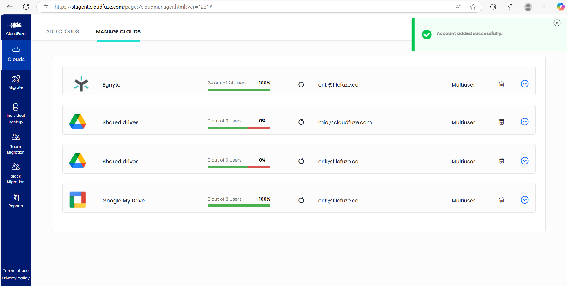 Egnyte and Google Drive Cloud Added