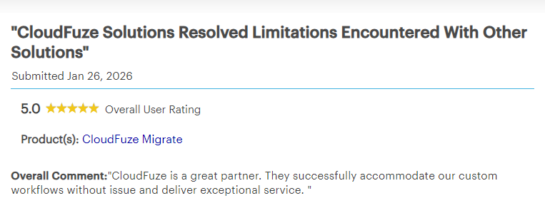 Gartner review of CloudFuze