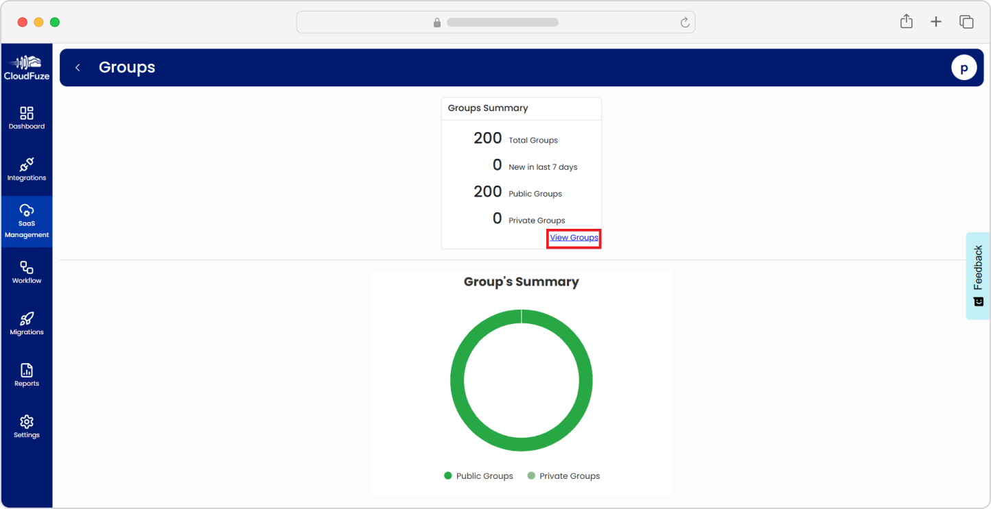 Group management with CloudFuze Manage-View group