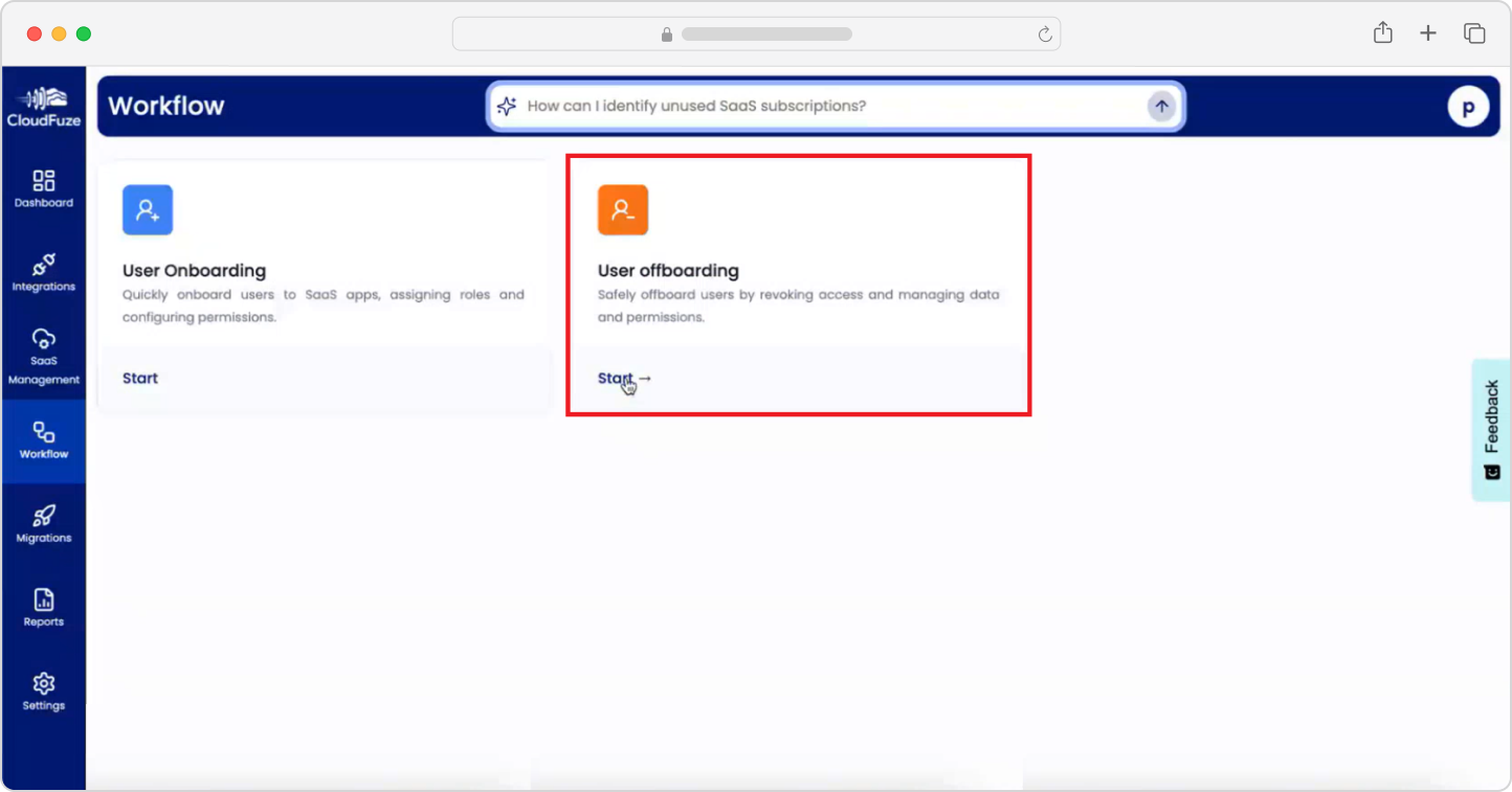 Offboarding users with CloudFuze Manage