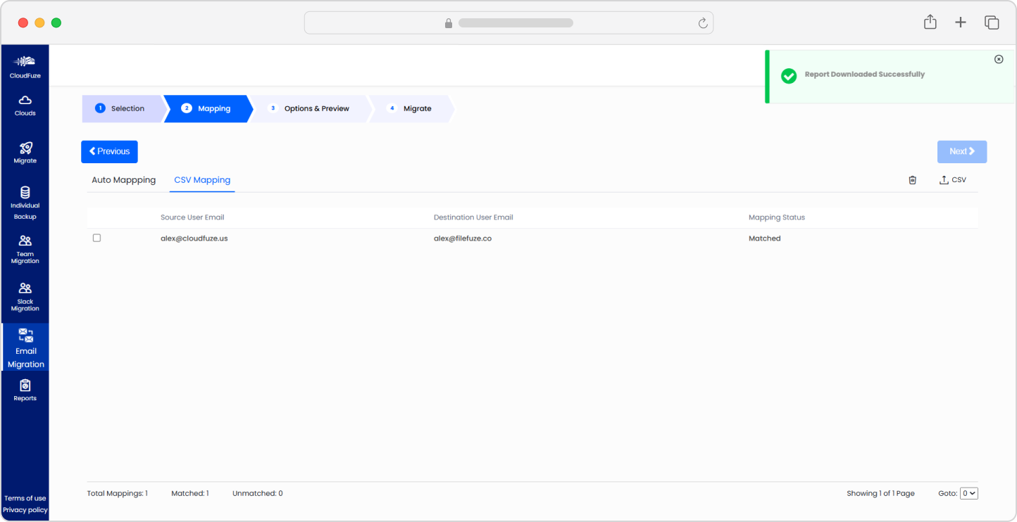 CSV mapping