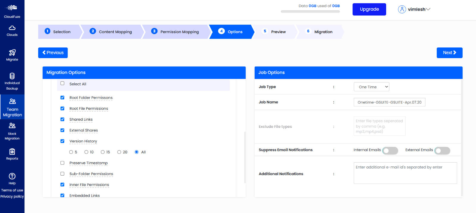 Configure Migration Settings