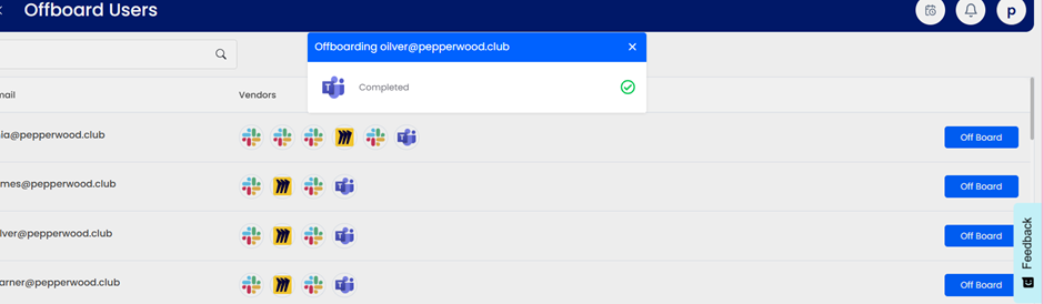 Dialogue box showing the process completion status
