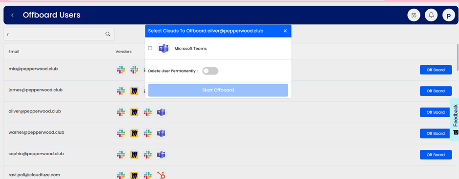 Dialogue box to revoke access or permanently delete account