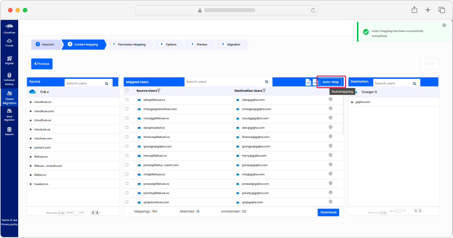 Auto Map Users Between Tenants