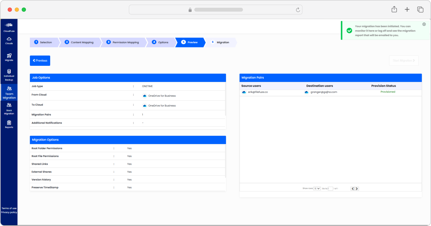 Start Migration