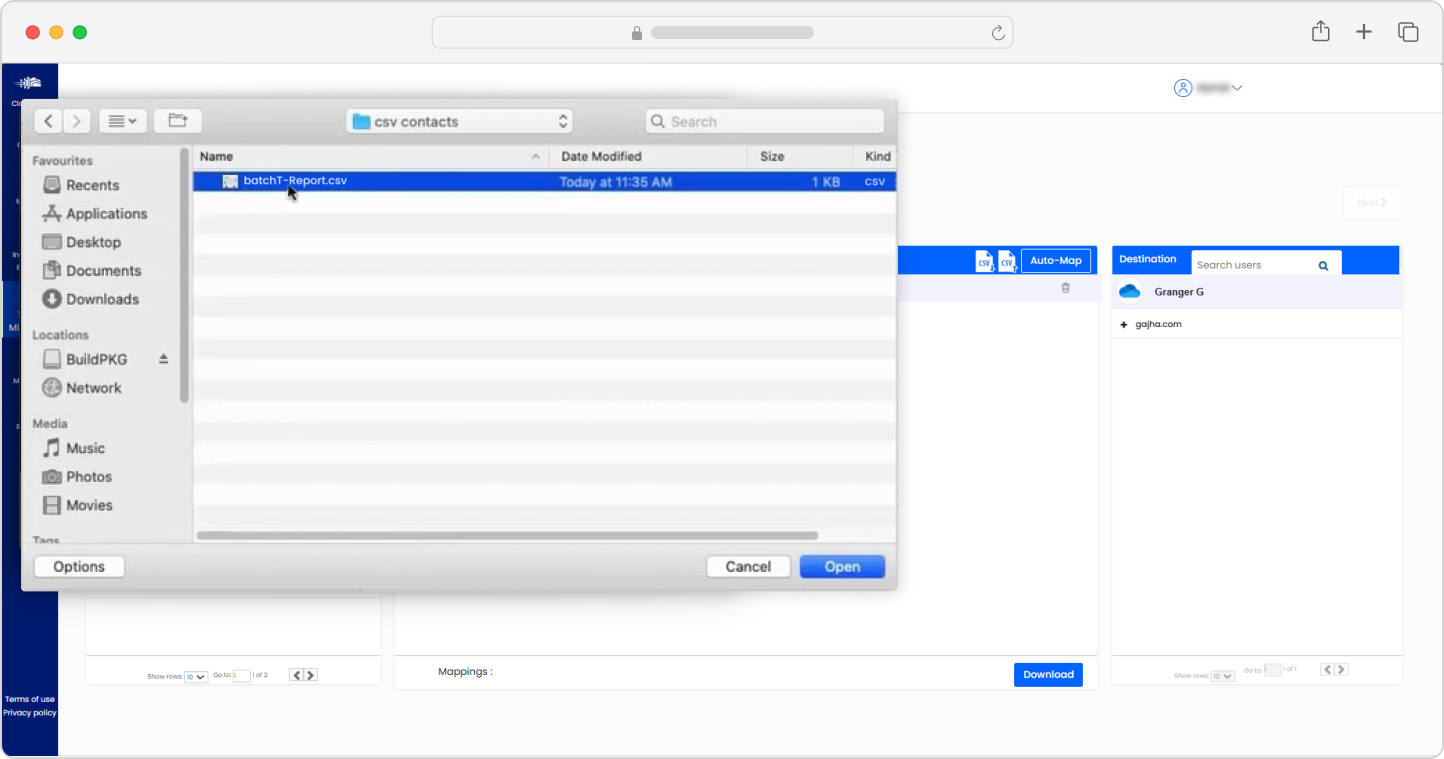 upload csv