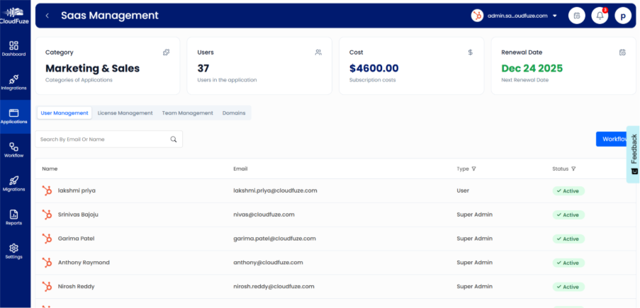 Detailed view of HubSpot CRM
