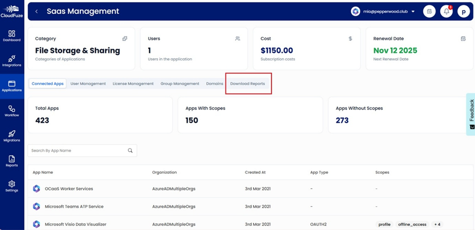Download Reports Preview