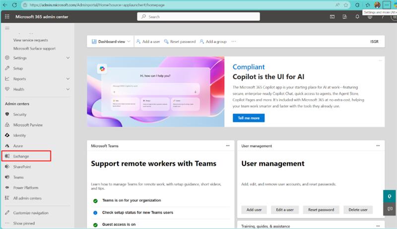 Exchange Admin Center