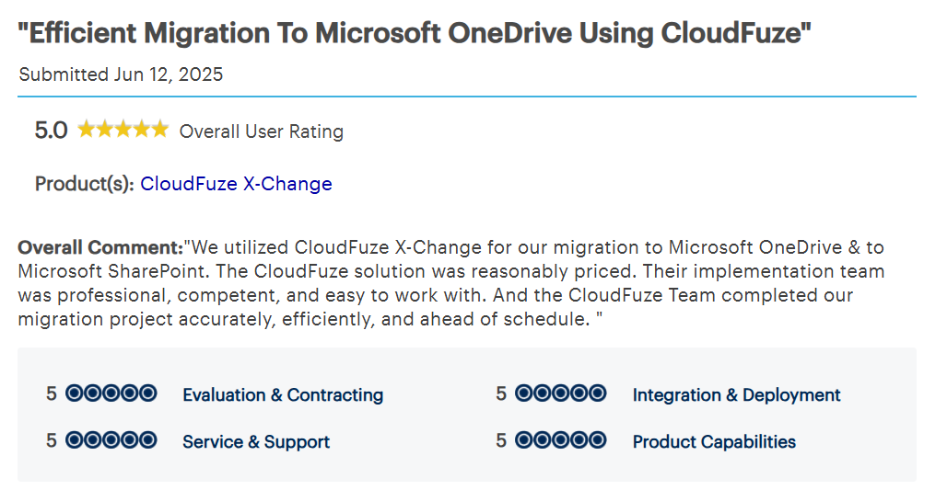 OneDrive Migration review