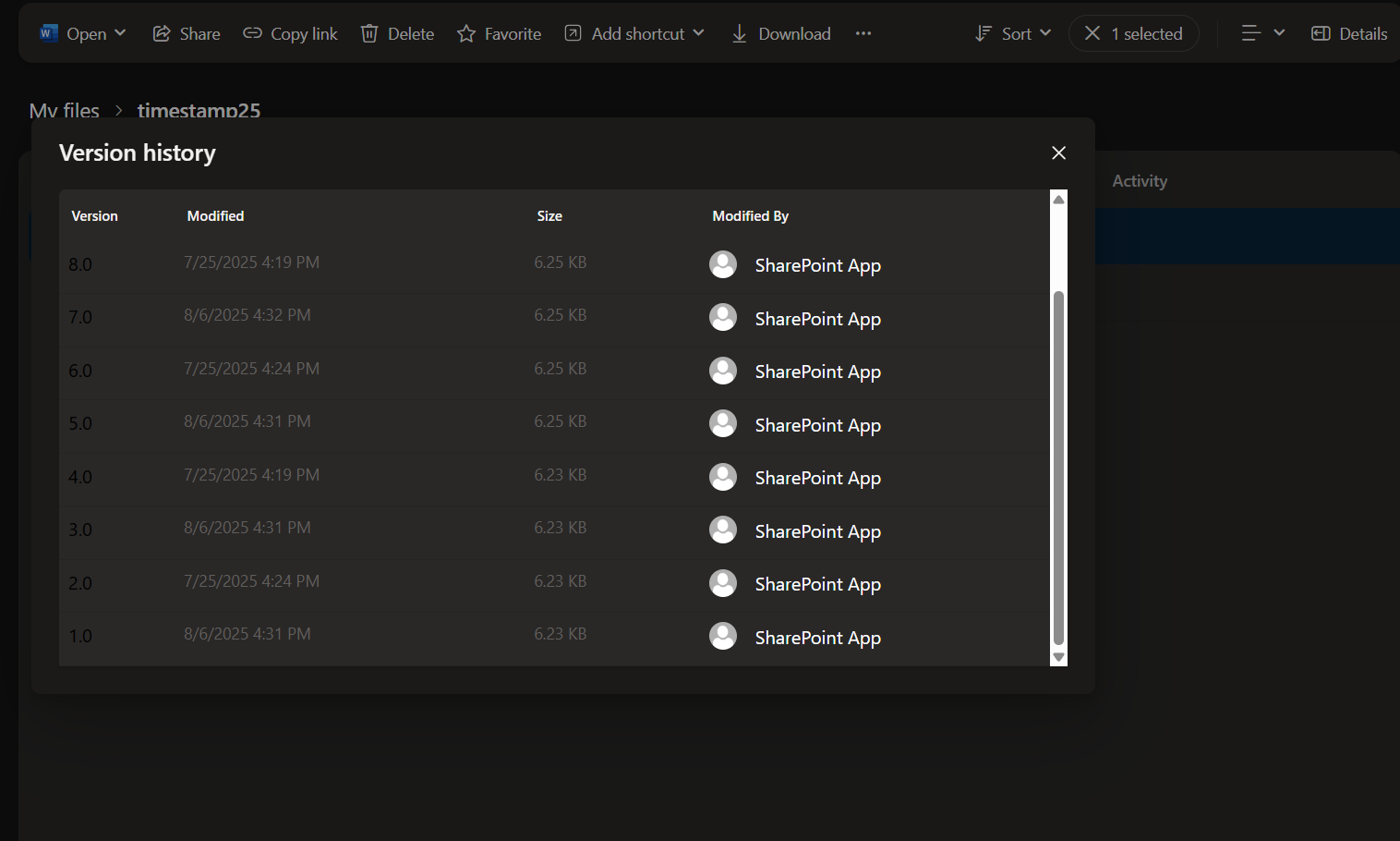 OneDrive to OneDrive Migration with Versions History (Destination)