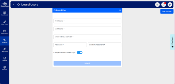 Preview of onboarding users