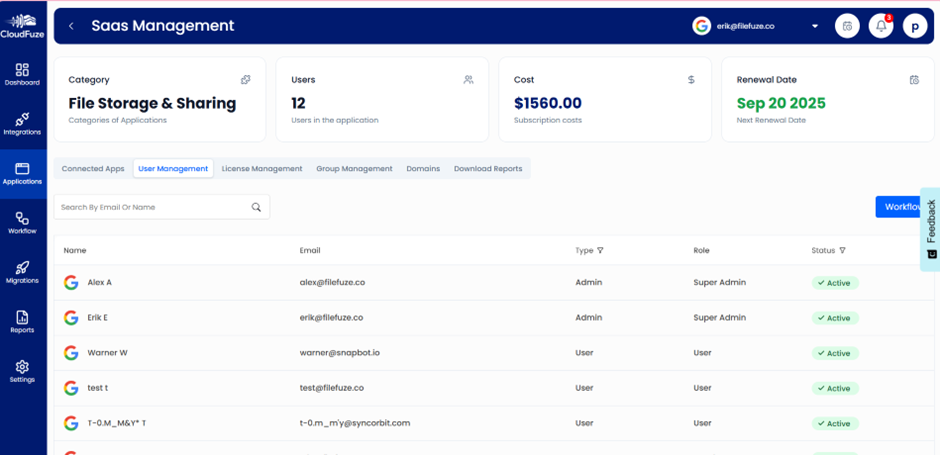User Management Dashboard Preview