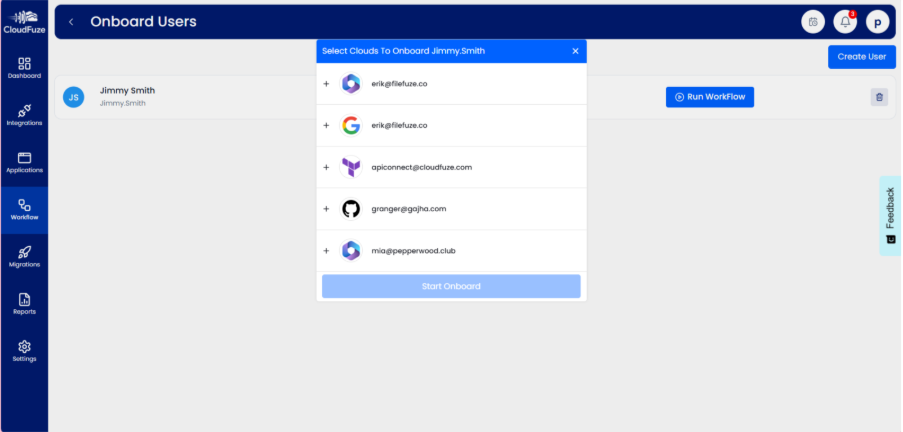 User onboarding preview