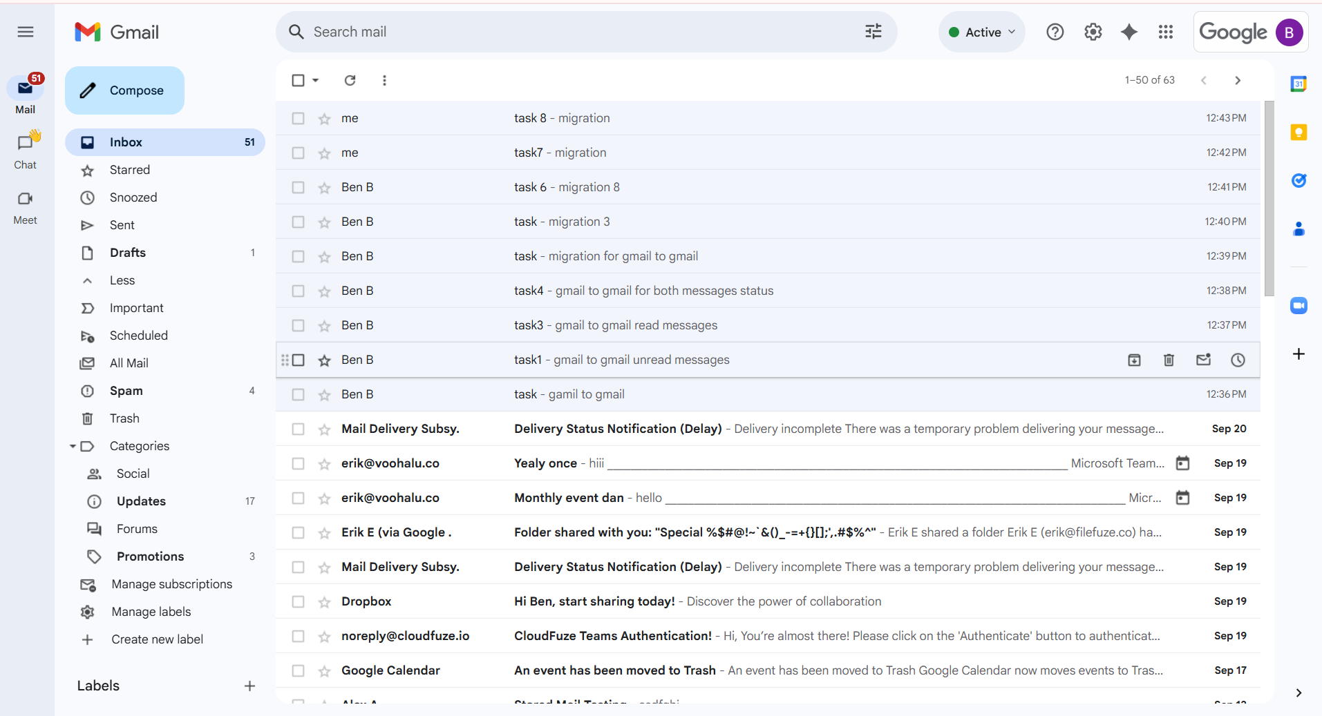 After Migration of Emails from Gmail to Gmail with Unread and Read Status