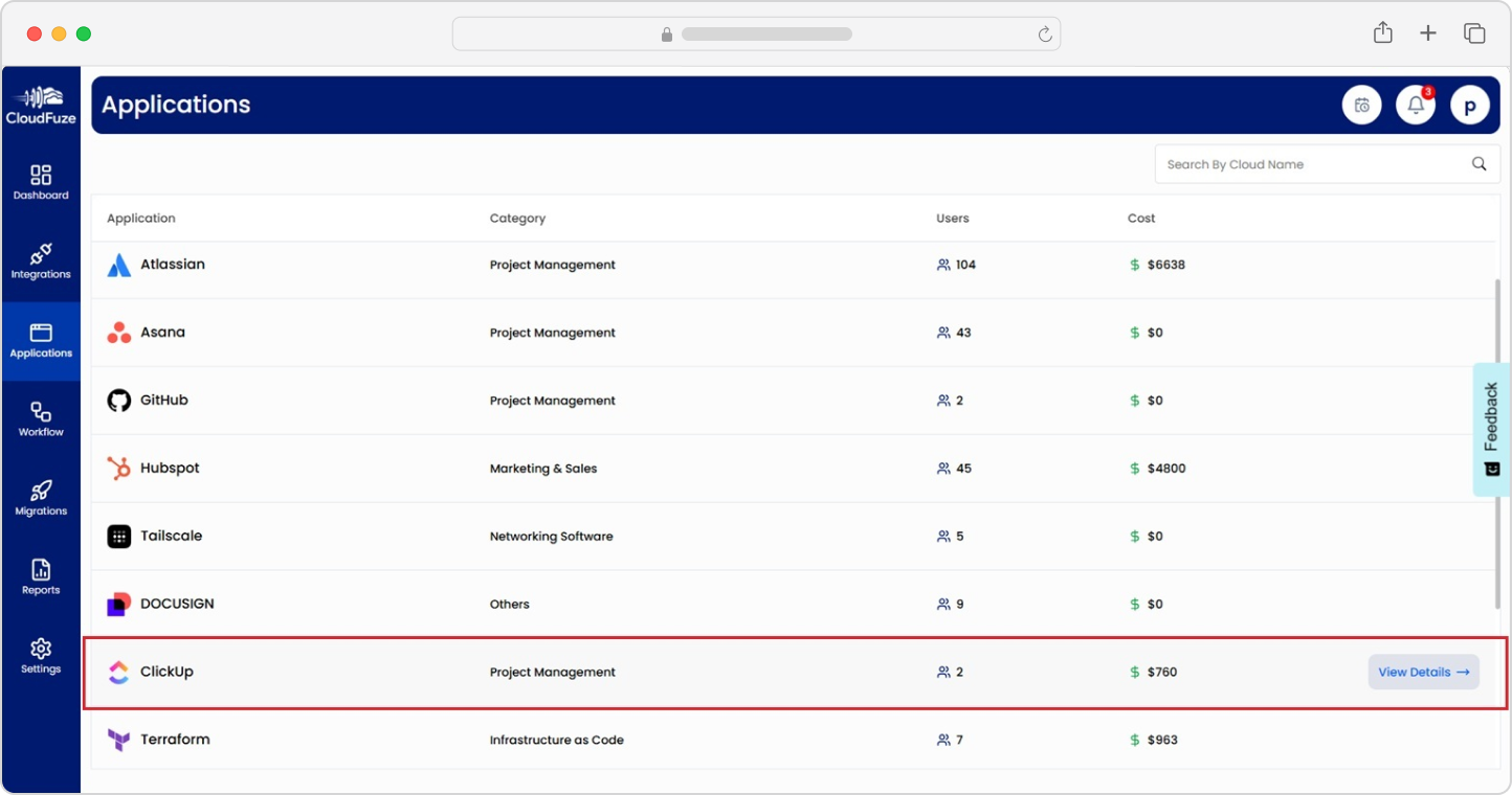 ClickUp Application Dashboard Preview