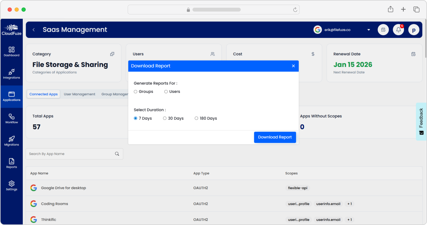 Download Reports Feature