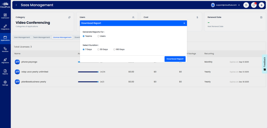 Download reports feature Preview