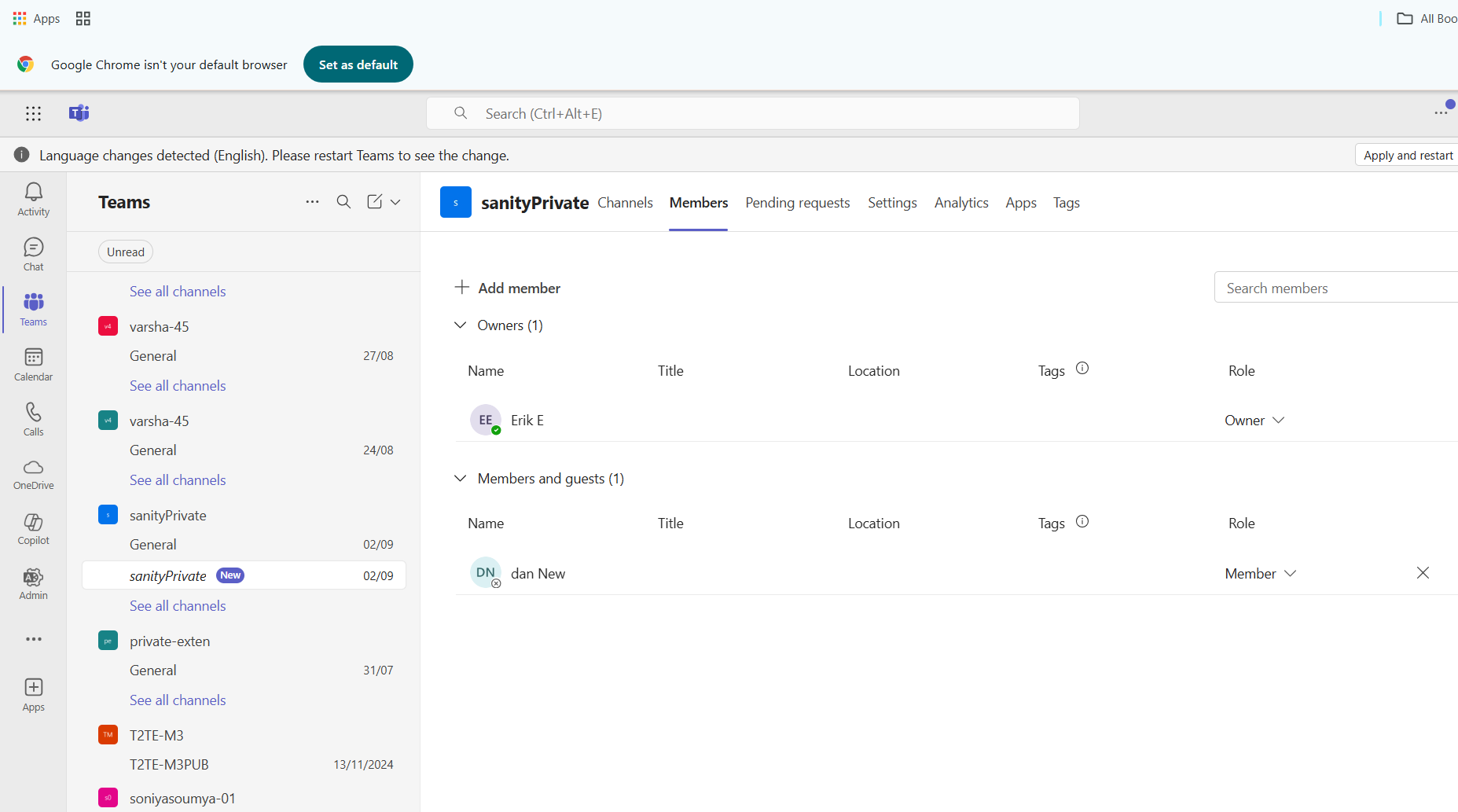 Google Chat channel members to Microsoft Teams