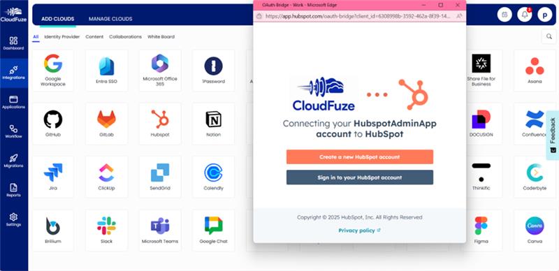 Integration Dashboard Preview