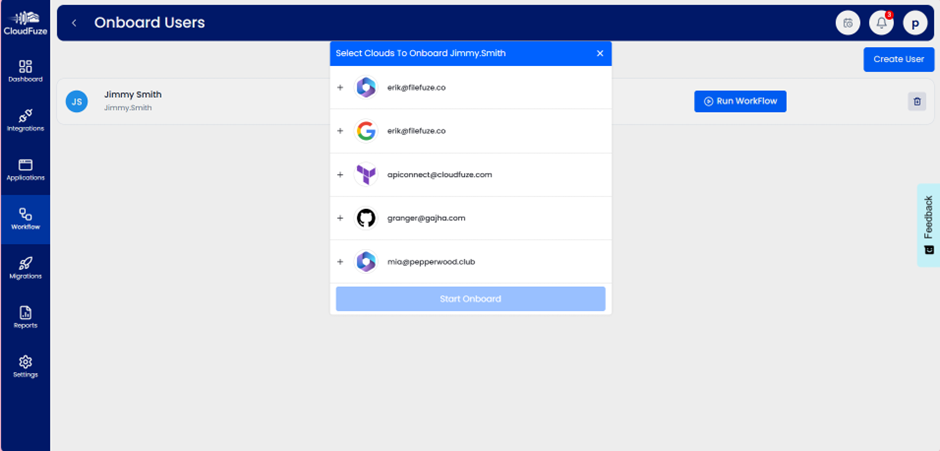 User onboarding preview