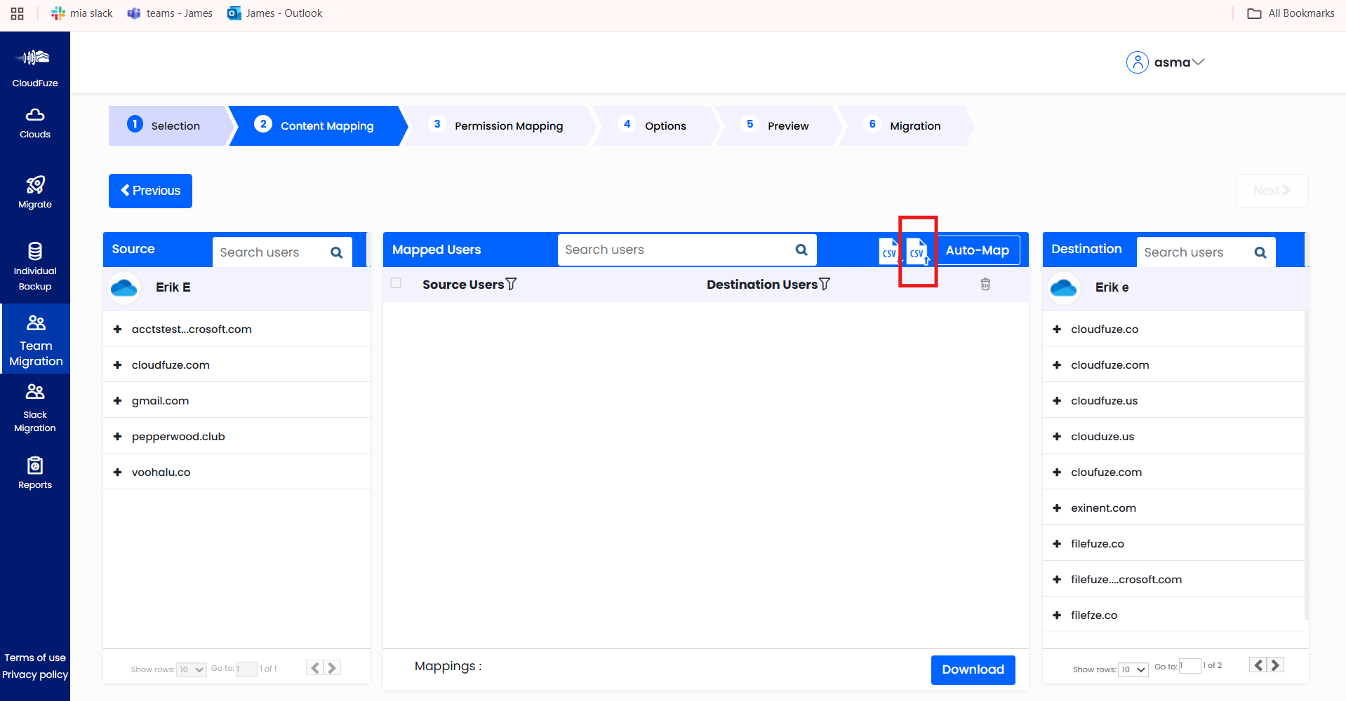 Validate the CSV Mapping Using Our Migration Tool