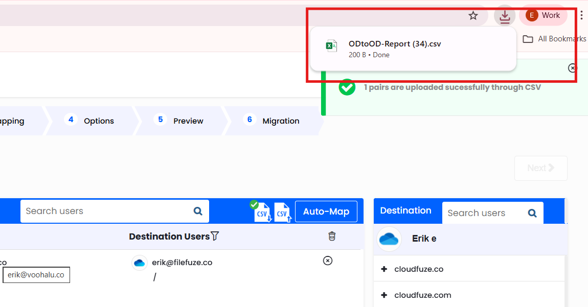 Validate the CSV Mapping Using Our Migration Tool