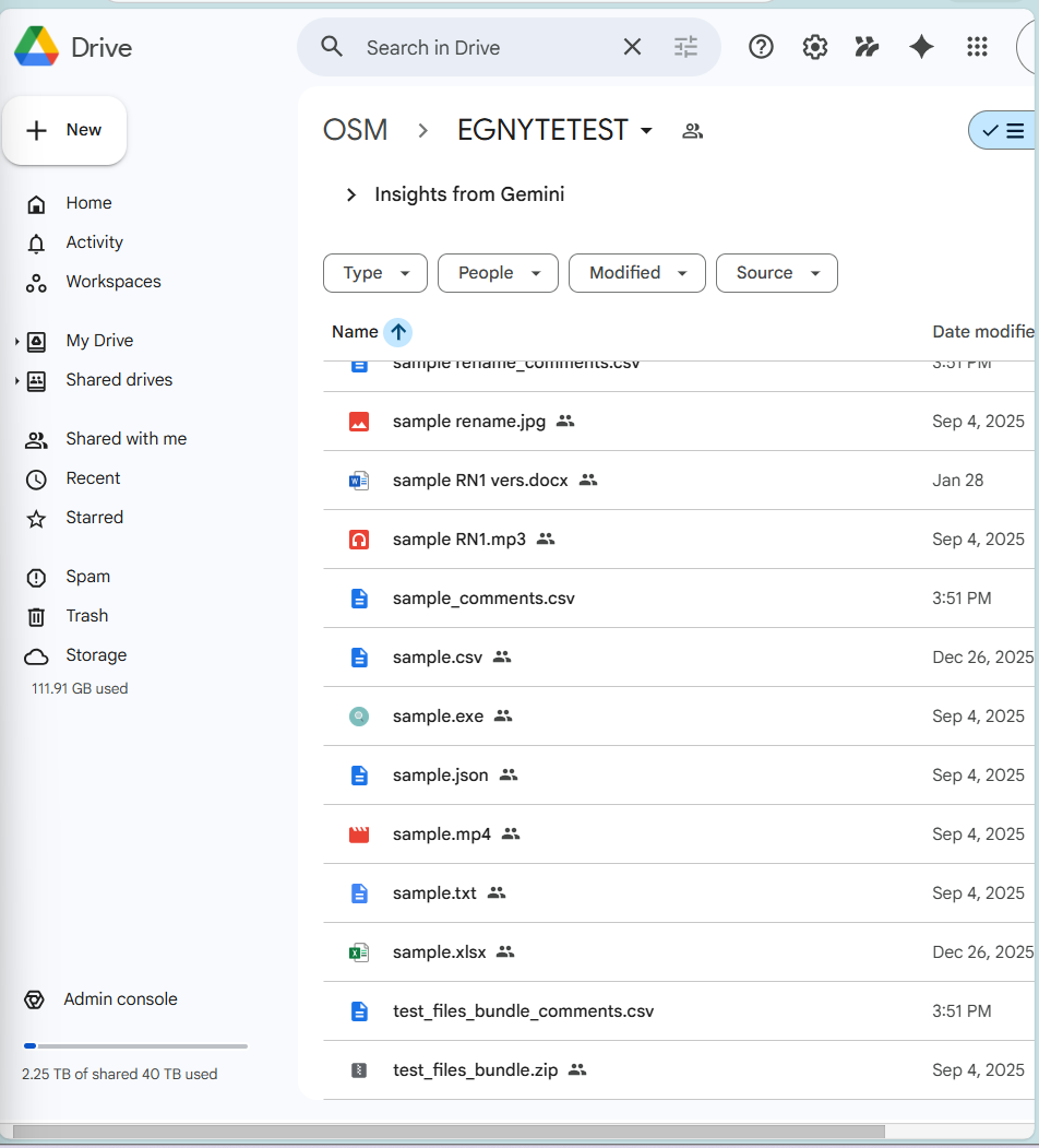 Complete replication of Egnyte files to Google Shared Drives