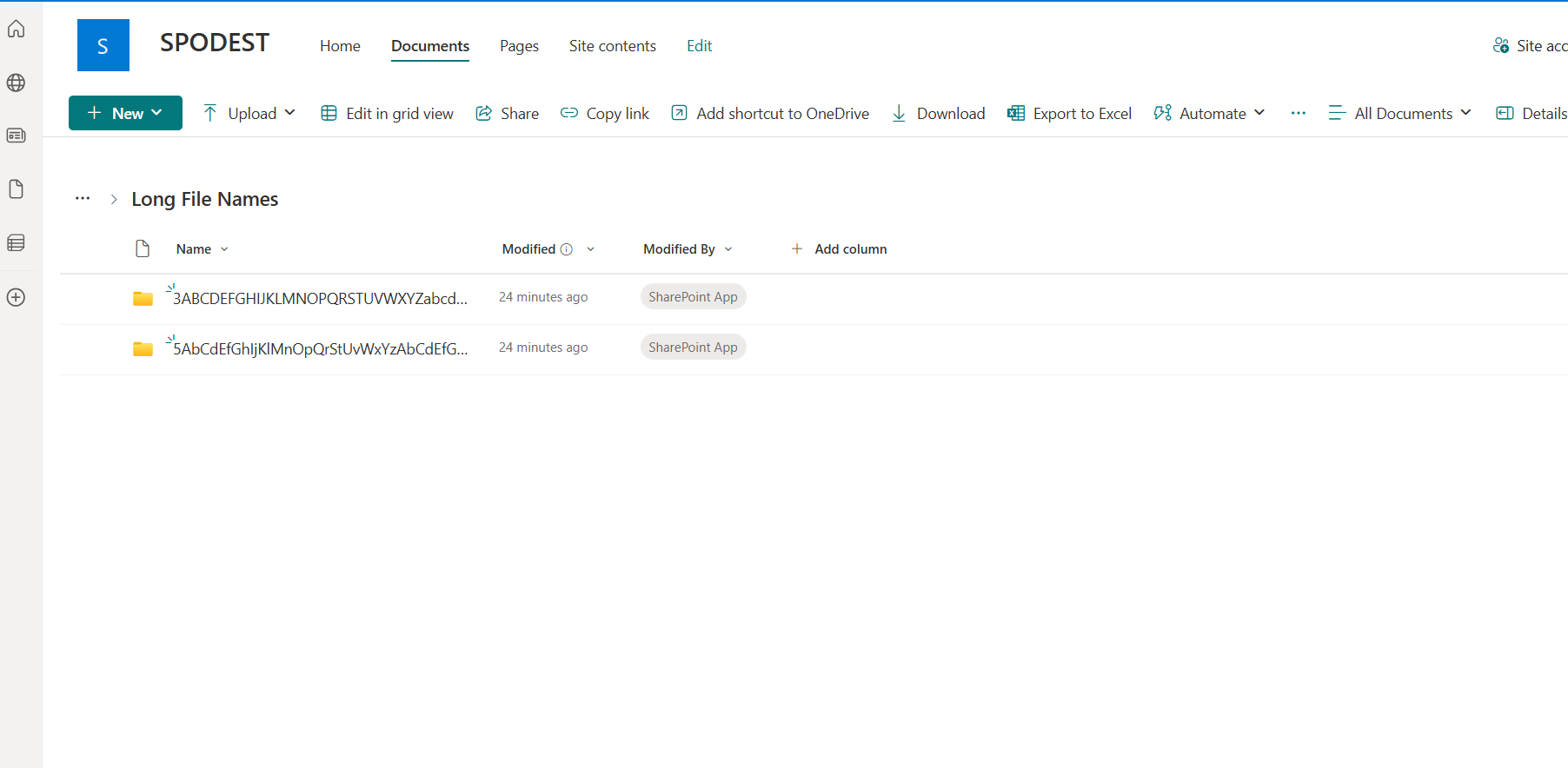 "Long File Name.xls" contains access to files that surpass 400 characters