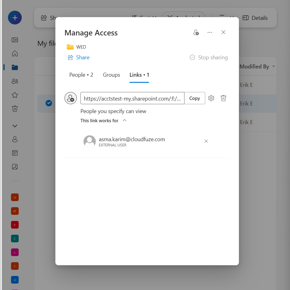 OneDrive account with restricted access