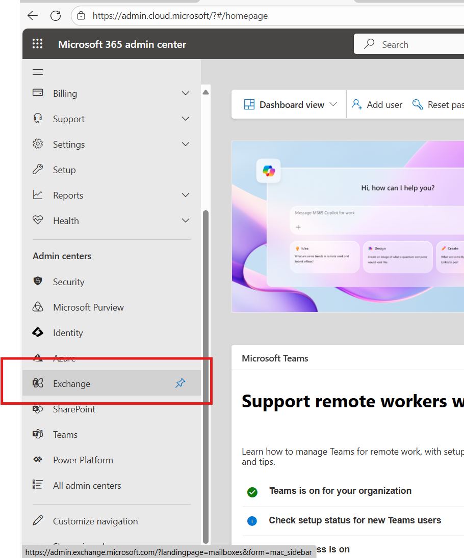 Open Exchange Admin Center